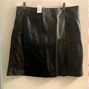 LOFT Faux Leather Black Mini Skirt
SIZE 14    **NWT**